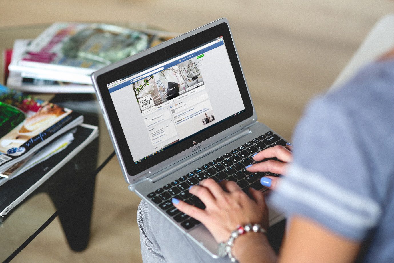 Person working on a laptop doing digital marketing during COVID 19