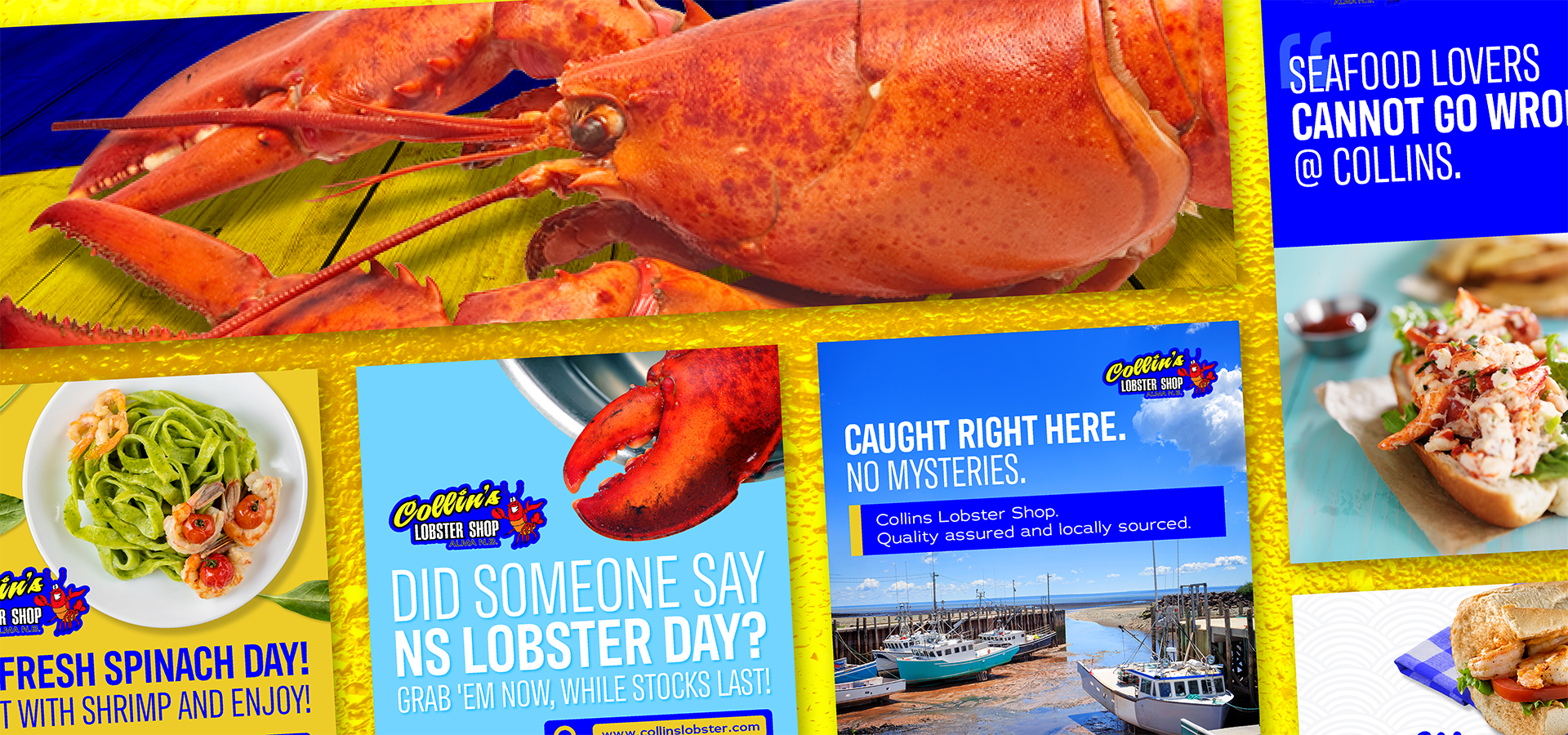 Marketing Collage for Collin's Lobster Shop