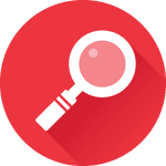 Research icon - magnifying glass - Digital marketing