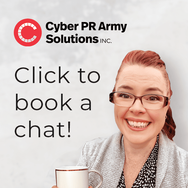 Click to book a chat - image of Lynn with a coffee cup