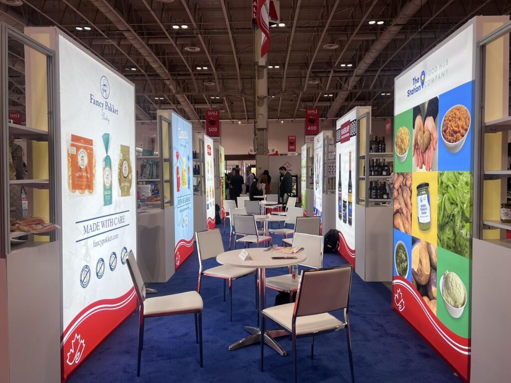 SIAL 2025 booths lit up in a row