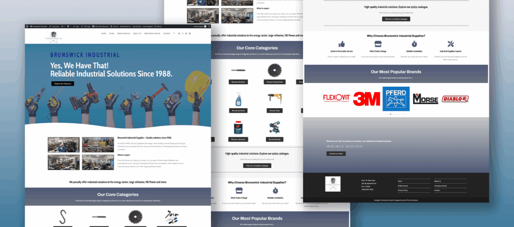 Collage of pages created for Brunswick Industrial