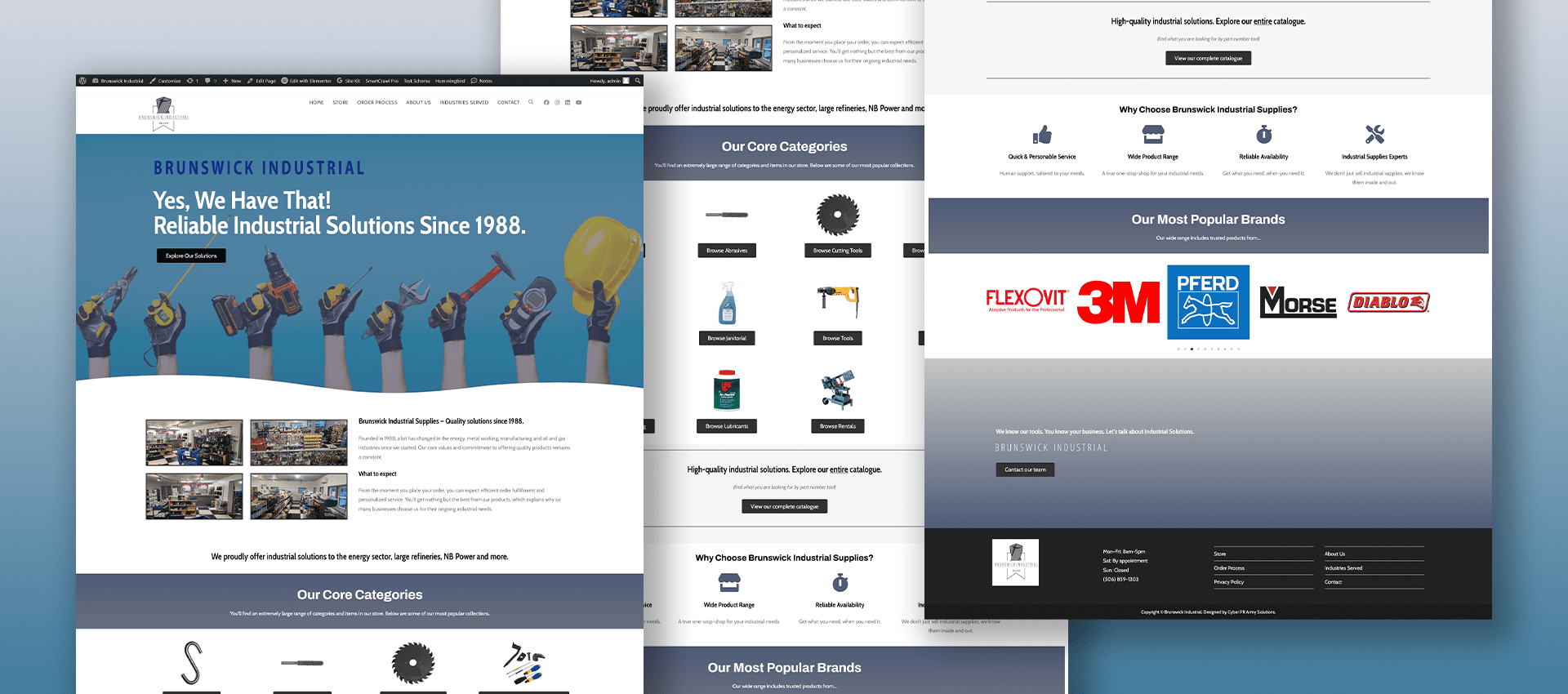 Collage of pages created for Brunswick Industrial