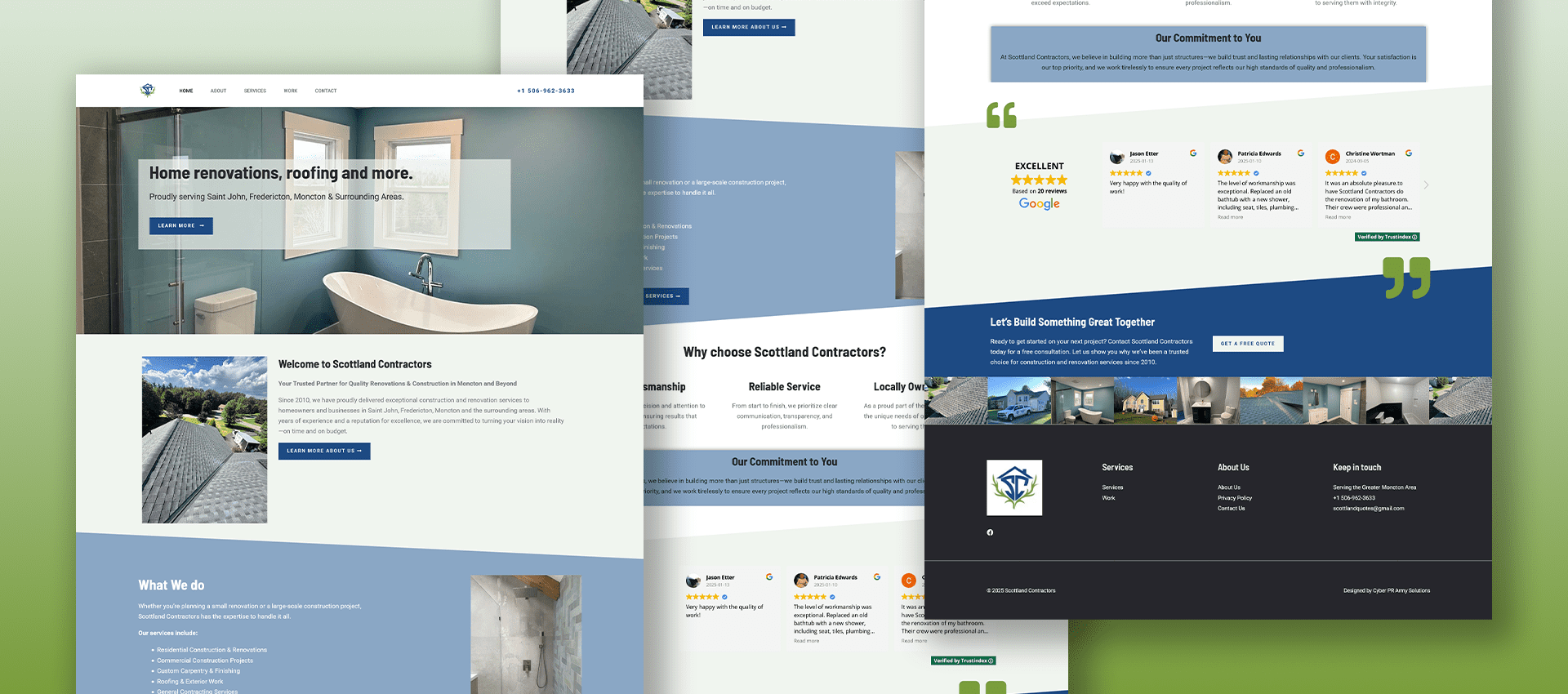 Scottland Contractors collage of web pages