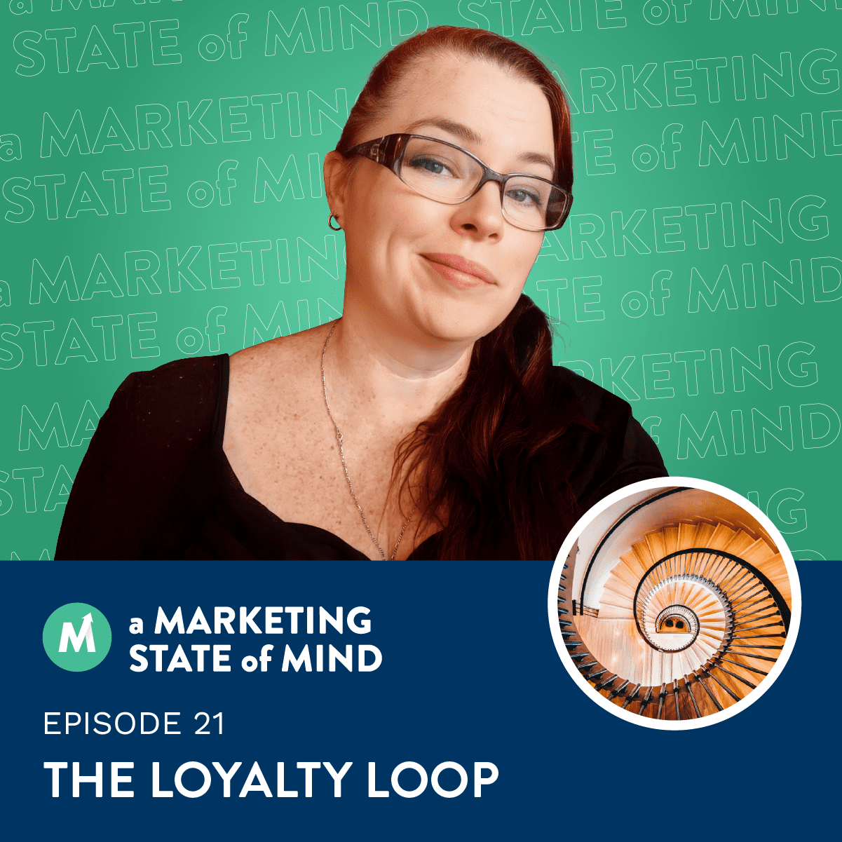 A Marketing State of Mind, episode 21, "The Loyalty Loop" with headshot of Lynn